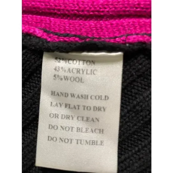 Alberto Makali Color Block Asymmetrical Wrap Sweater Cobalt Blue Black Magenta L - Picture 4 of 8